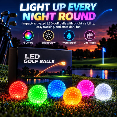 🎁Glow-in-the-Dark LED Golf Balls – Impact Activated