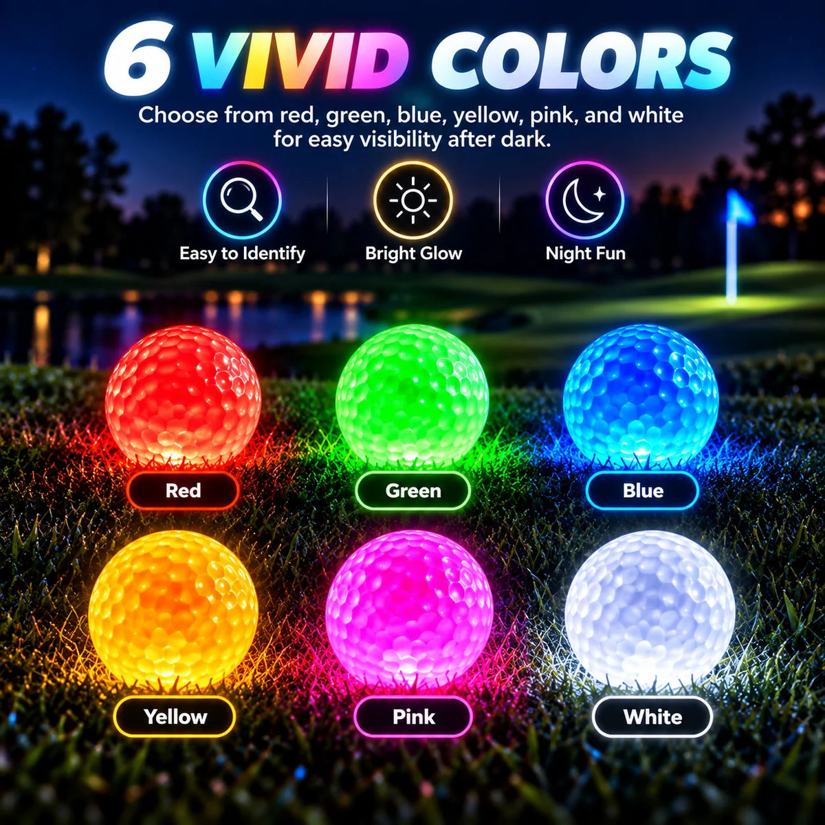 🎁Glow-in-the-Dark LED Golf Balls – Impact Activated