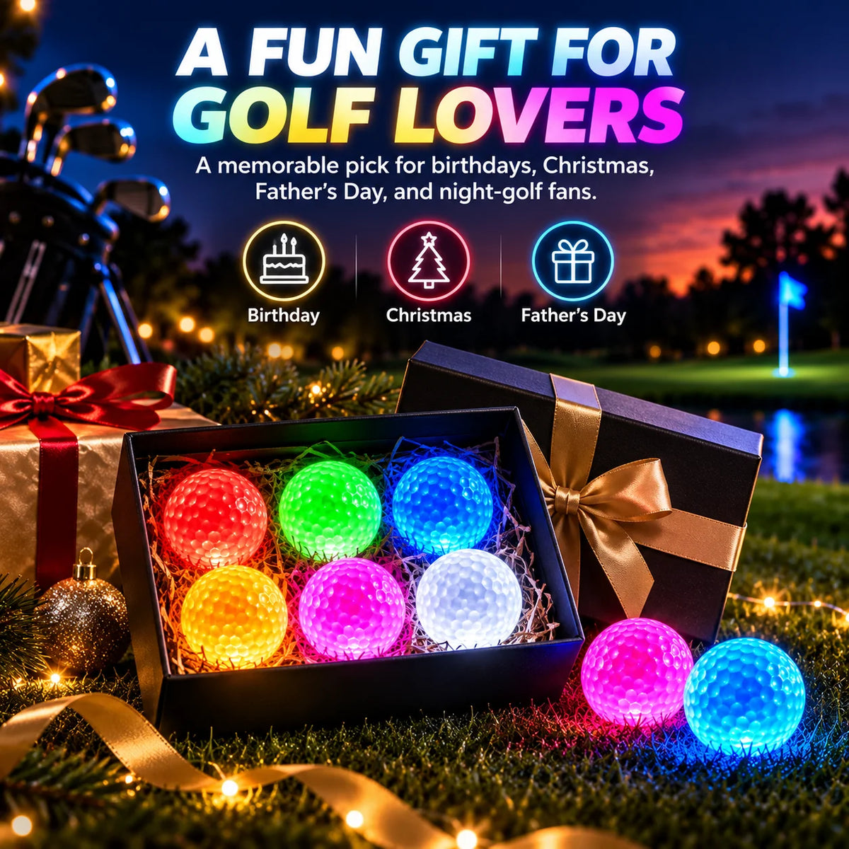 🎁Glow-in-the-Dark LED Golf Balls – Impact Activated