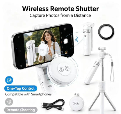 🎁LAST DAY 32% OFF-Zoomable Magnetic Palm Grip | Selfie Stick & Tripod
