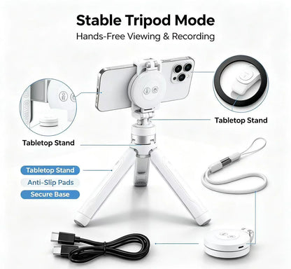 🎁LAST DAY 32% OFF-Zoomable Magnetic Palm Grip | Selfie Stick & Tripod