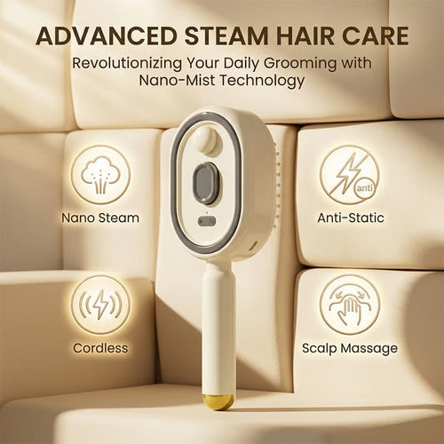 Cloudmades Electric Spray Air Cushion Massage Comb – Self-Cleaning Anti-Tangle Essential Oil Mist Hair Care Comb