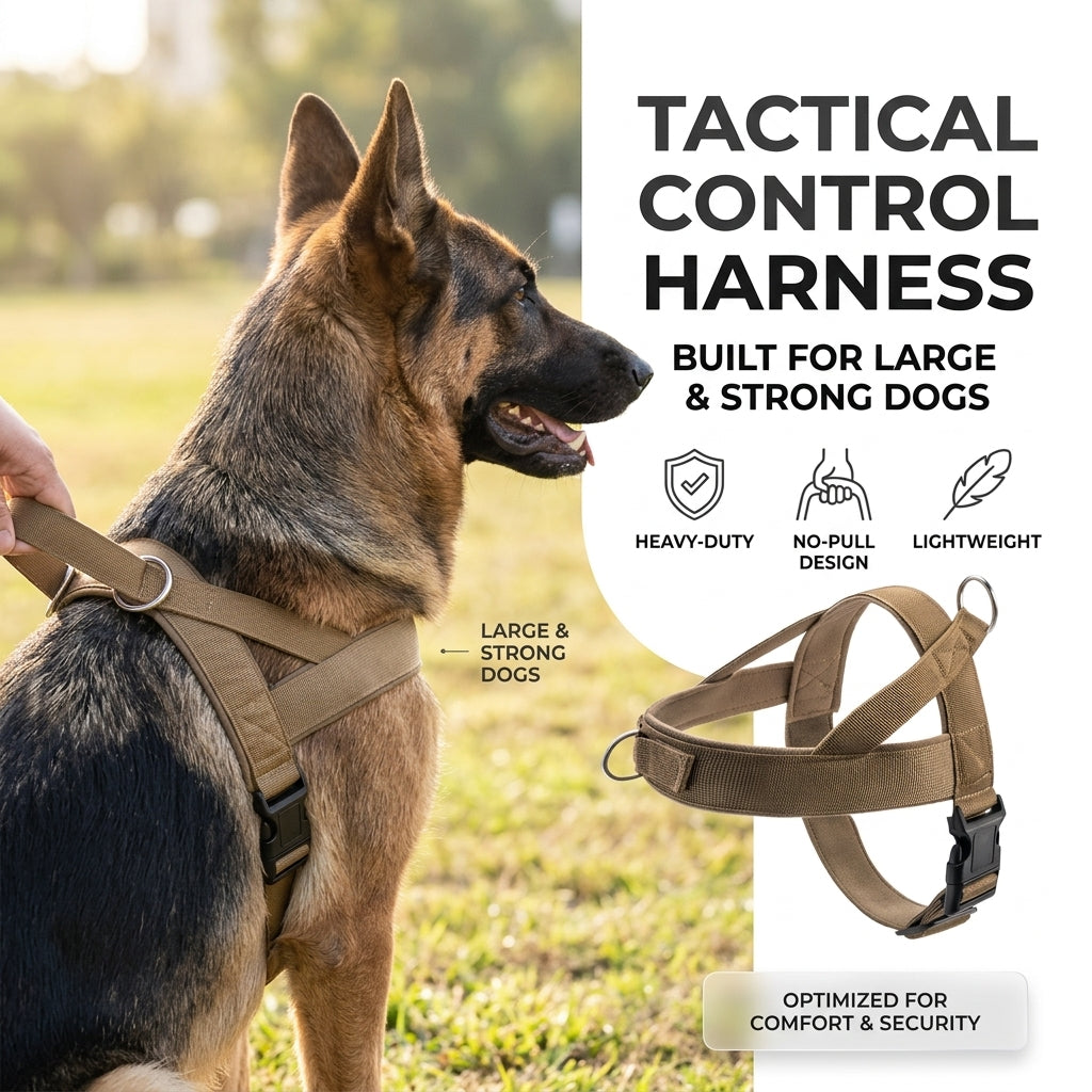 Tactical No-Pull Dog Harness Set – Heavy Duty Vest Harness & Leash for Large Dogs 🐕🔥