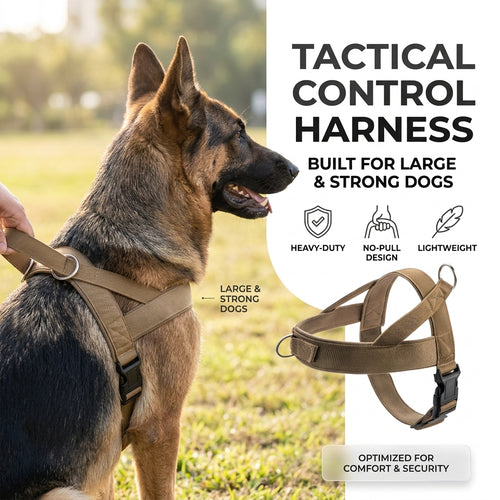 Tactical No-Pull Dog Harness Set – Heavy Duty Vest Harness & Leash for Large Dogs 🐕🔥