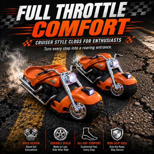 🏍️Retro motorcycle travel slippers