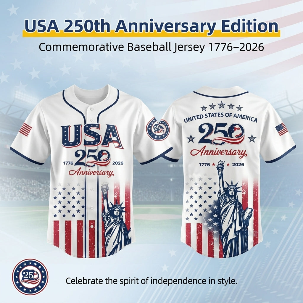 🇺🇸 USA 250th Anniversary Baseball Jersey – 1776–2026 Semiquincentennial Edition