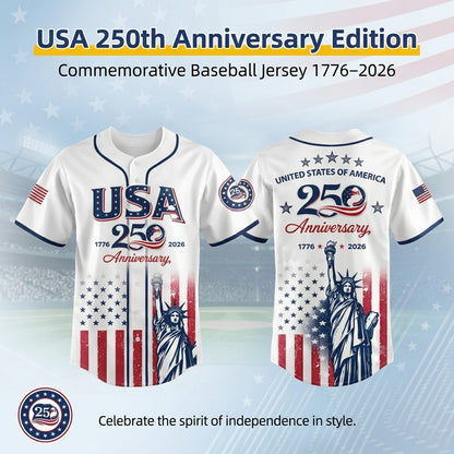 🇺🇸 USA 250th Anniversary Baseball Jersey – 1776–2026 Semiquincentennial Edition