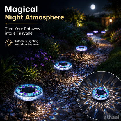 🌞 Solar Mosaic Disk Light – Waterproof Outdoor Pathway LED Light