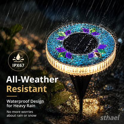 🌞 Solar Mosaic Disk Light – Waterproof Outdoor Pathway LED Light