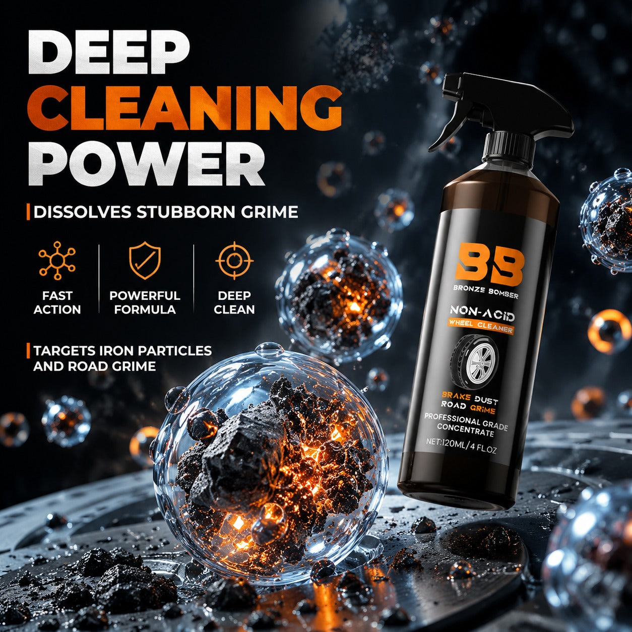 🚗 Automotive Rust Remover Spray 120ml – Fast-Acting Rust, Iron & Grime Cleaner for Wheels, Rims & Metal Surfaces ✨