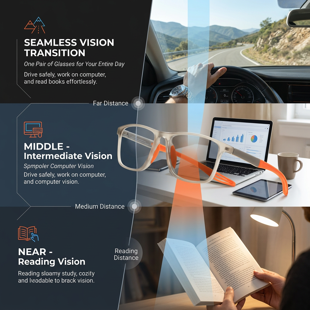 Adaptive Photochromic Multifocal Reading Glasses