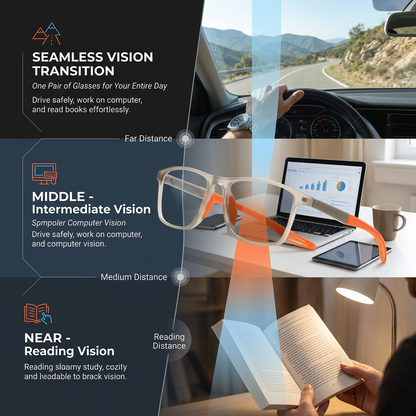 Adaptive Photochromic Multifocal Reading Glasses