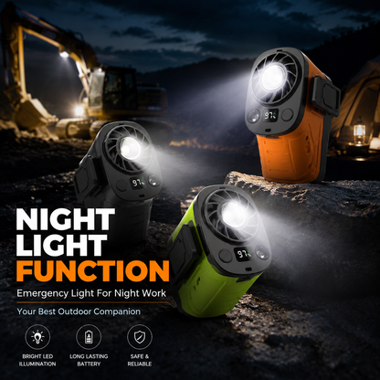 🔥 JIFENG Power Waist Fan | 199-Speed Turbo Cooling Wearable Fan – Ultra Strong Airflow, 21700 Battery, Dual Turbine Wind, LED Display, Camping & Outdoor Work Essential