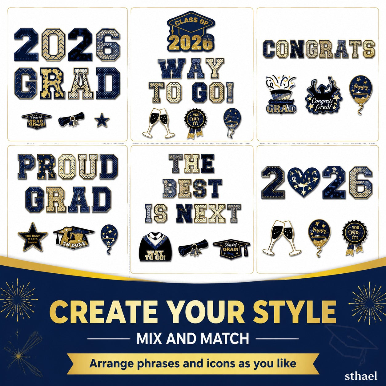 🎓 Class of 2026 Graduation Magnet Set – Celebrate Your Achievement in Style!