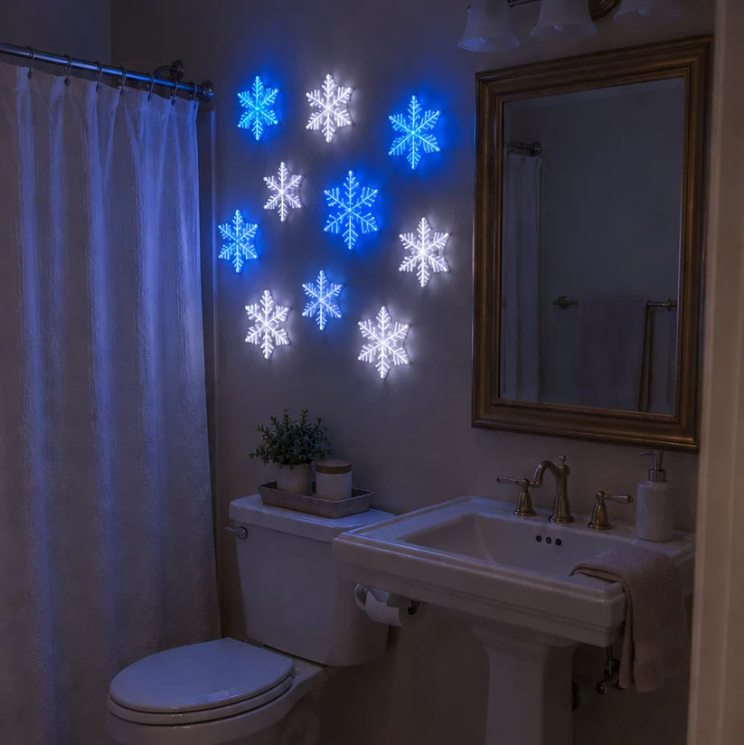 3PCS Blue LED Snowflake Wall Christmas Lights