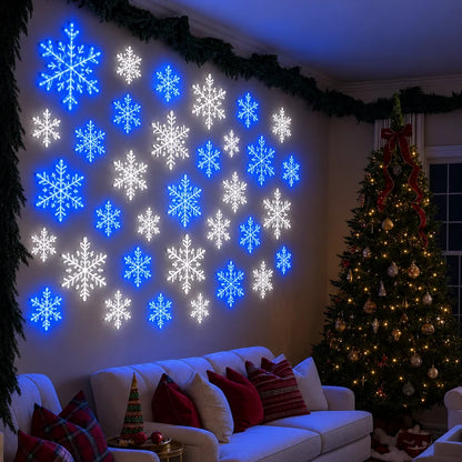 3PCS Blue LED Snowflake Wall Christmas Lights