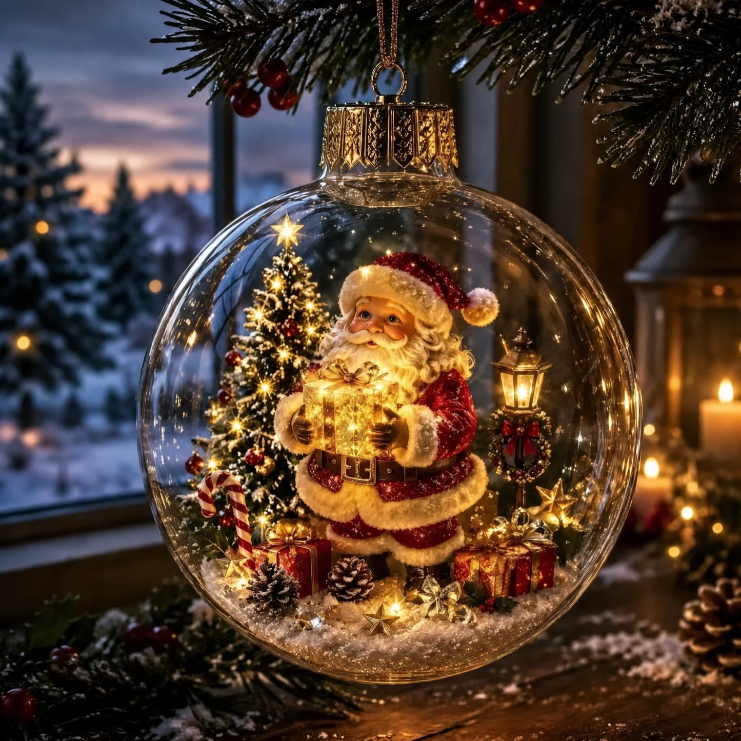 Glowing Christmas Story Ornament With Warm LED Light