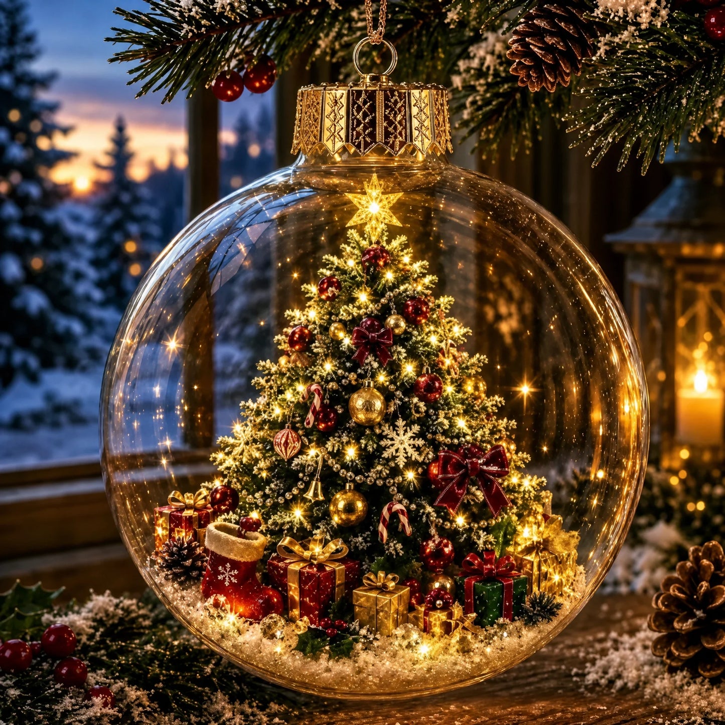 Glowing Christmas Story Ornament With Warm LED Light