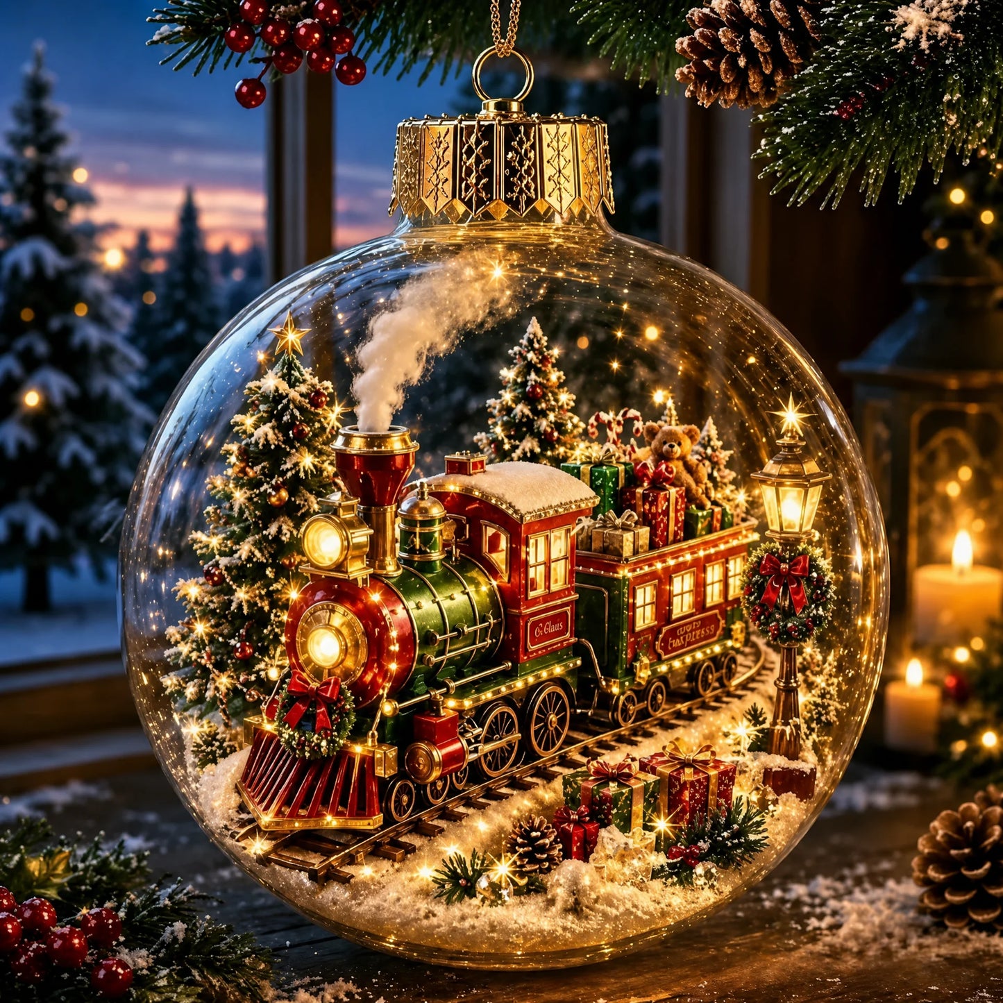 Glowing Christmas Story Ornament With Warm LED Light