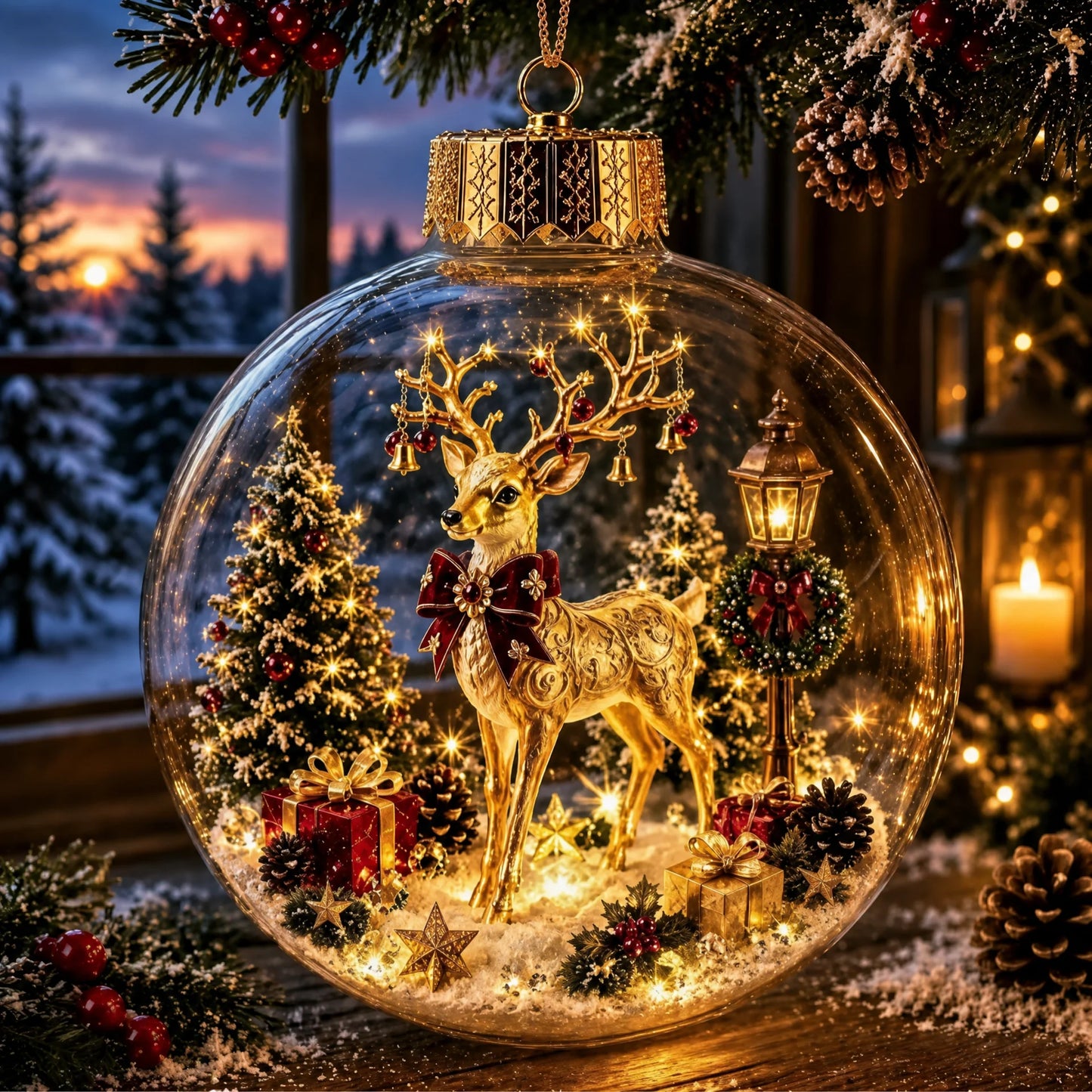 Glowing Christmas Story Ornament With Warm LED Light