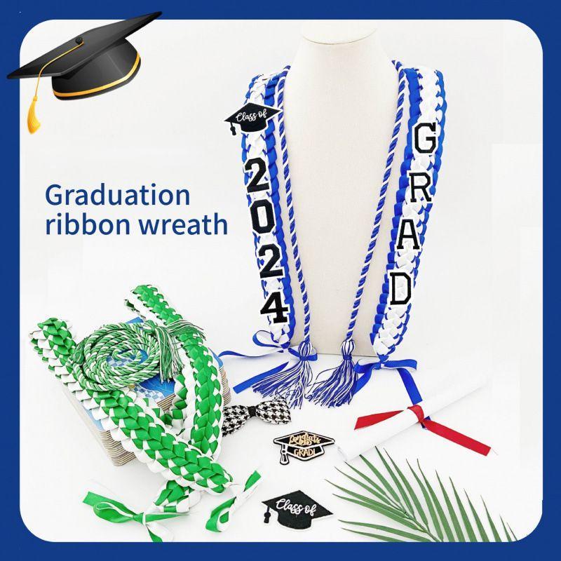 Double Color Graduation Honor Cord Lei – Braided Ribbon Graduation Necklace for Graduation Parties 🎓✨