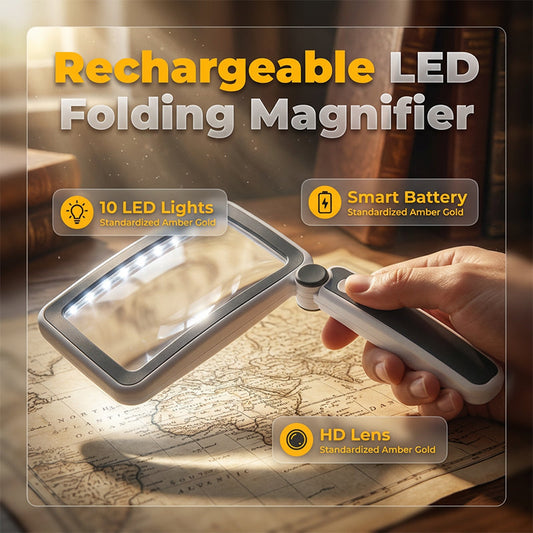🔥 Heißer Verkauf! Faltbare Handlupe mit LED-Licht für einfaches Lesen🔍