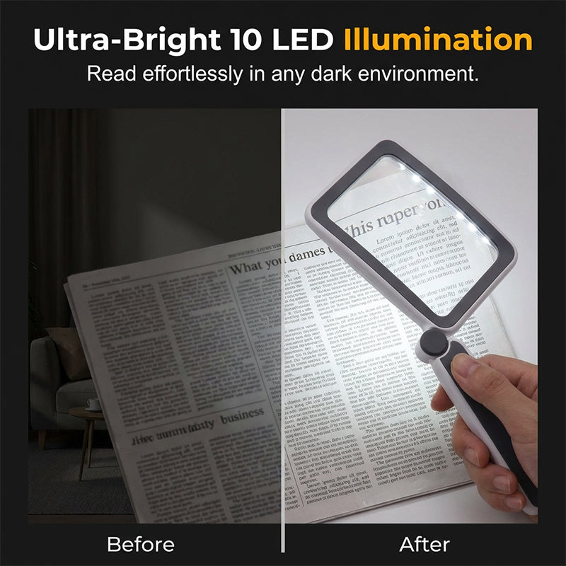 🔥 Hot Sale! Folding Handheld Magnifying Glass with LED Light for Easy Reading🔍
