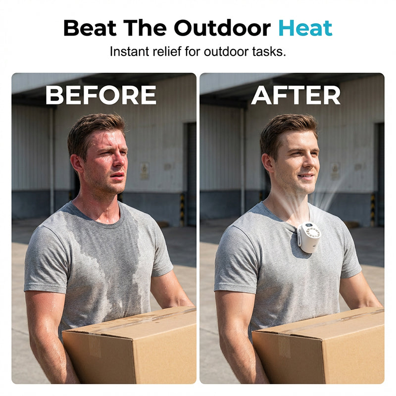 360° rotatable, hands-free, attachable fan