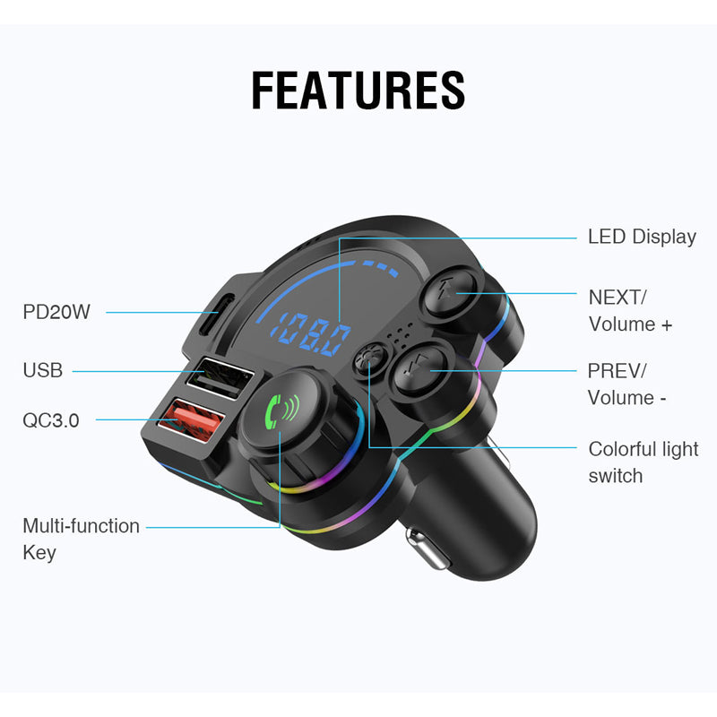 Dual Fast-Charging Car FM Transmitter