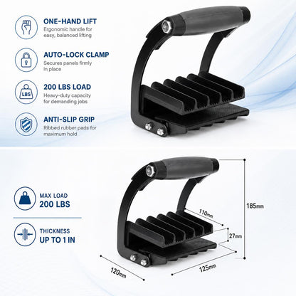 Panel & Plywood Carrier – Heavy Duty One-Hand Lifting Tool for Drywall, Sheetrock & Wood Panels