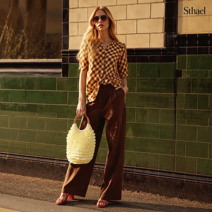 Sunlit Sequin Bamboo Handle Bag