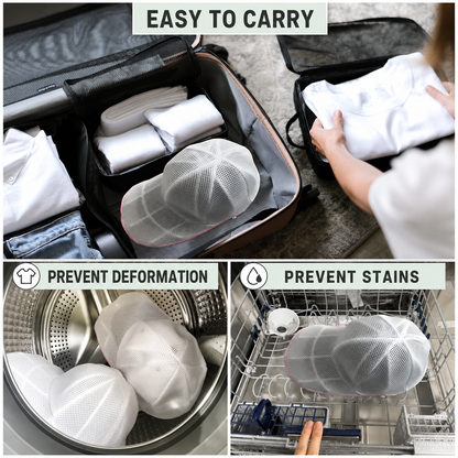 Hat Washing Cage With Shape Protector & Zipper Mesh Bag(2PCS)