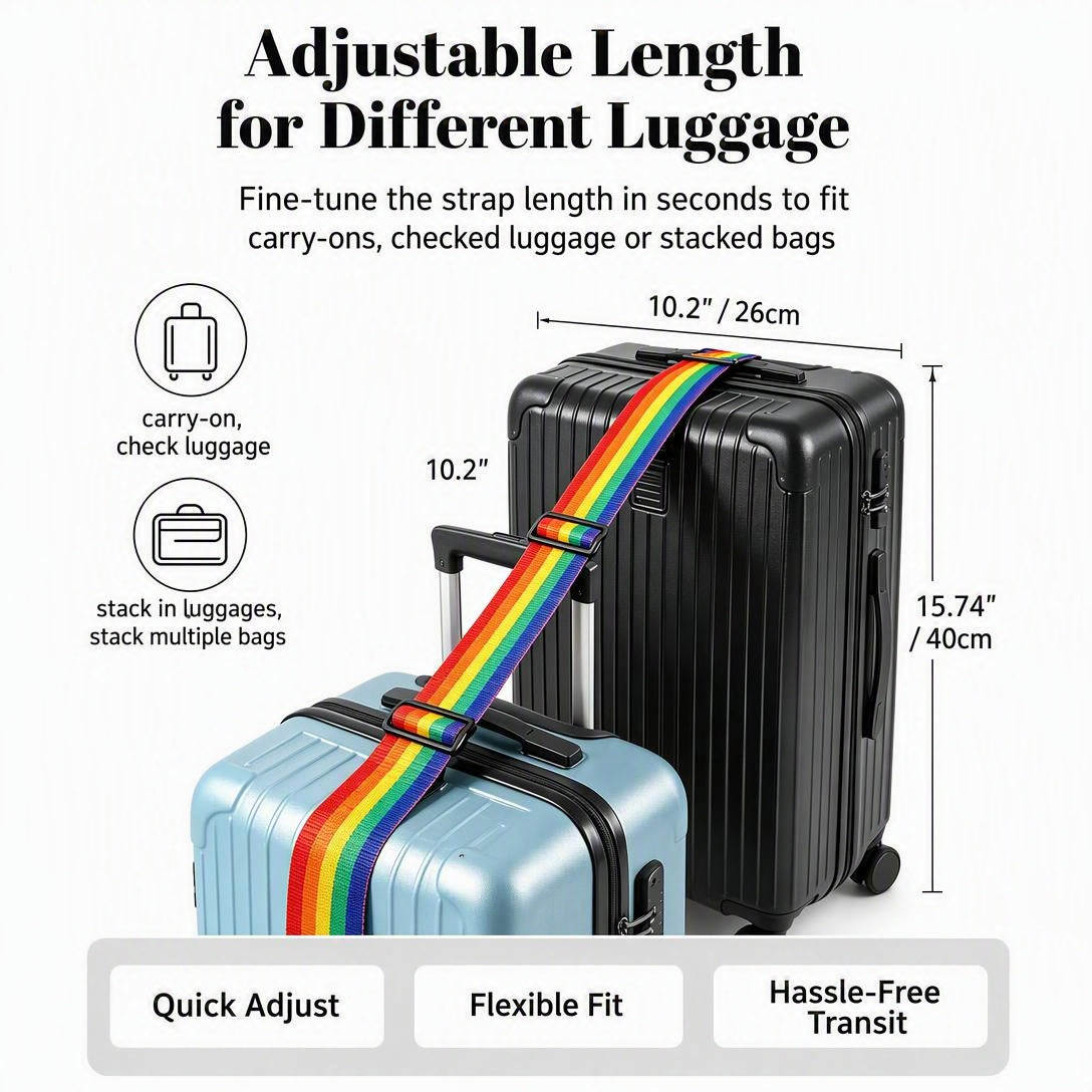 2 Pack Multi Use Strong Adjustable Luggage Connector Straps