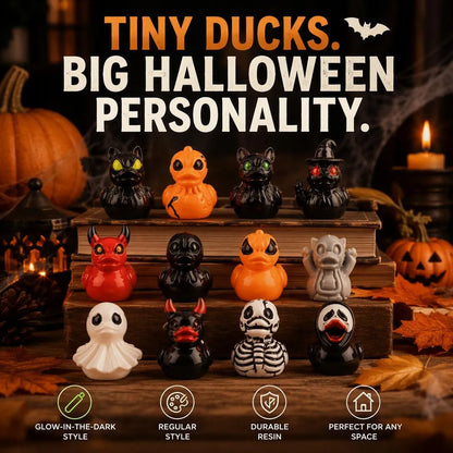 12-Piece Halloween Resin Duck Miniature Decor Set