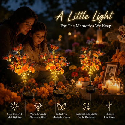 Solar Marigold Butterfly Memorial Garden Lights
