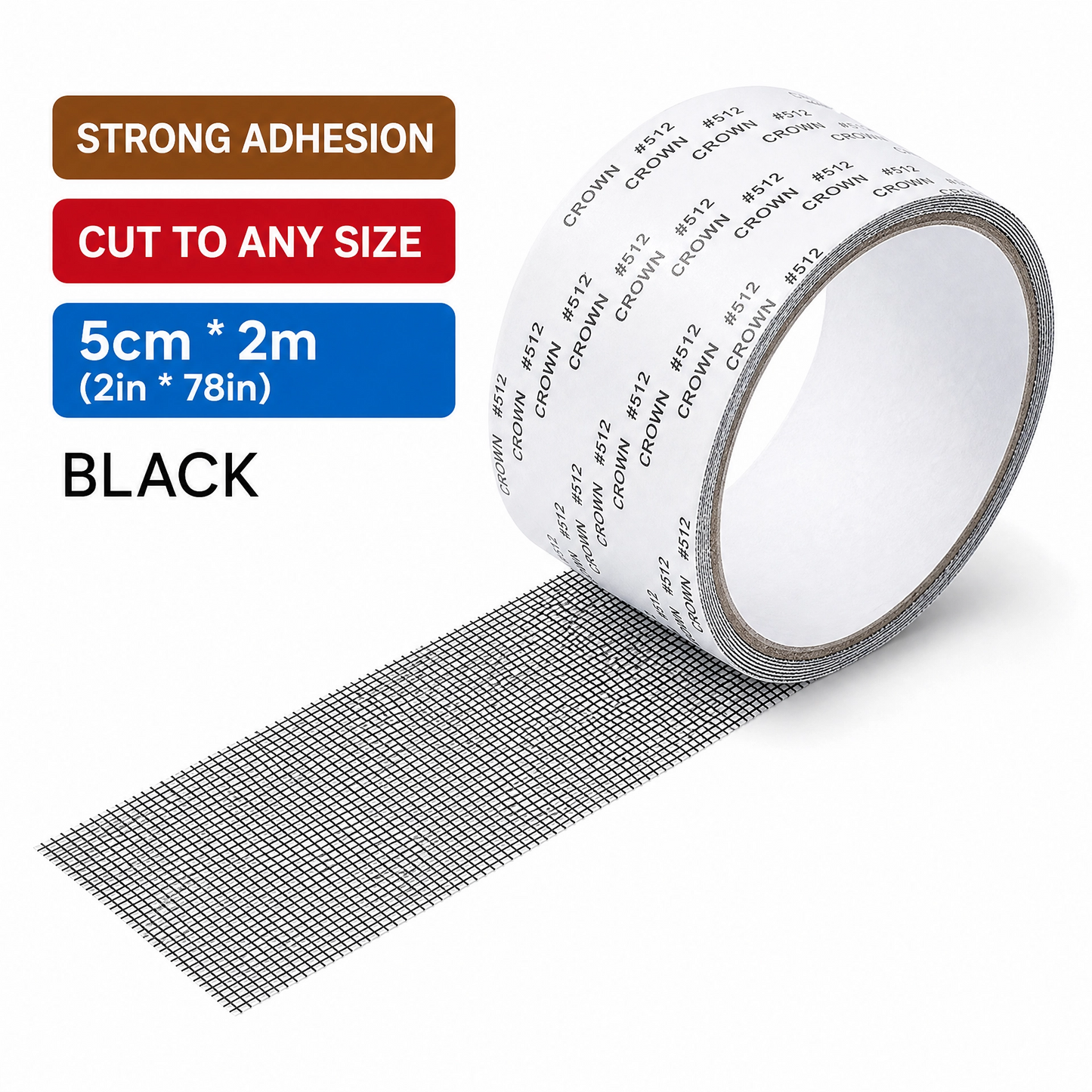 Window Screen Repair Tape – Strong Fiberglass Mesh Adhesive Patch for Door & Window Screen Fixing (2in x 78in, 2pcs)