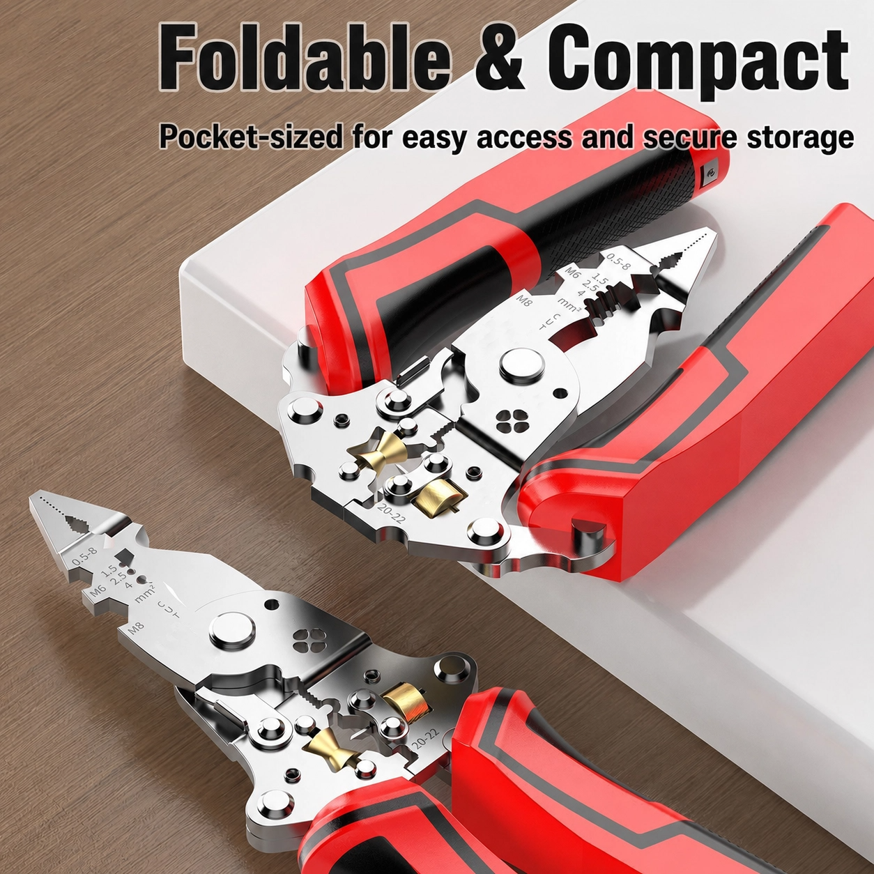 2026 Upgraded 16-in-1 Folding Electric Wire Stripper with Voltage Tester