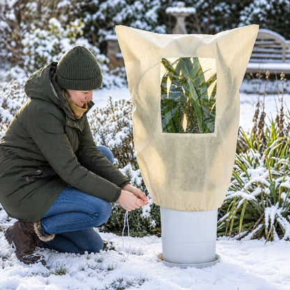 🎁Non-Woven Plant Frost Protection Cover With Zipper &amp; Clear Window